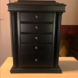 Elegant Black Jewelry Organizer Cabinet